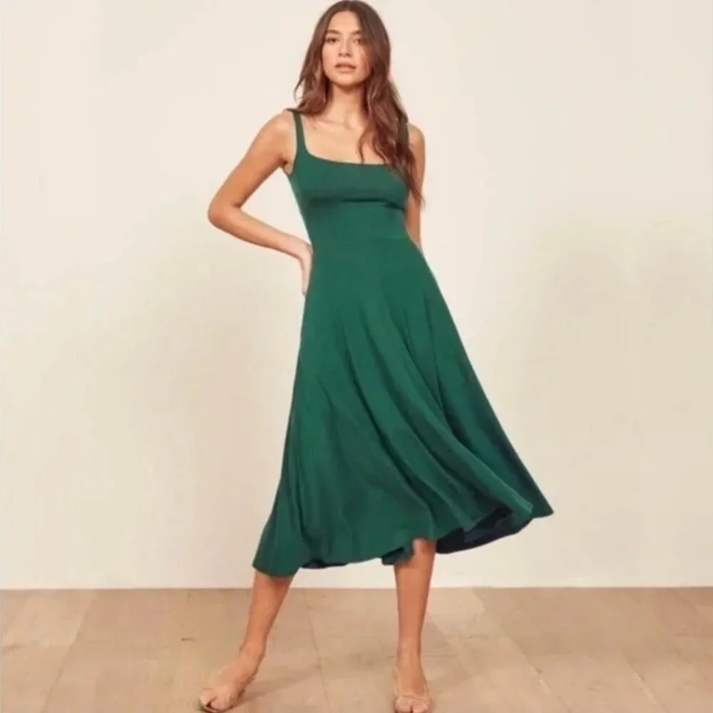 Reformation Rou Knit Dress – Emerald green - Picture 2 of 6